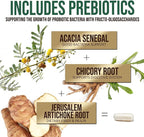 Probiotics 50 Billion CFU per Serving - 10 Strains + Prebiotics - Digestive Health, Gut & Immune Support - Occasional Constipation, Gas & Bloating Support for Women & Men, Bottled USA - 120 Capsules