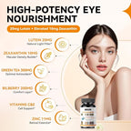 Eye Health Supplements for Macular Support, Lutein 20mg + Zeaxanthin 10mg with Bilberry, Vitamins C, E & Zinc, Macular & Vision Support for Adults & Seniors, Non-GMO, Gluten Free, 60 Softgels