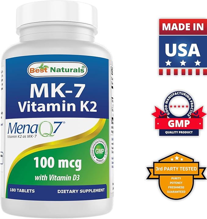 Best Naturals Alpha Lipoic Acid 600 mg & Vitamin K2 (MK7) with D3