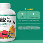 Natural Factors Vitamin C 500 mg - Cell Growth & Immune Health Support Supplement for Kids - Vitamin C for Antioxidant & Bone Support - Tropical Flavor - 90 Chewable Wafers (90 Servings)