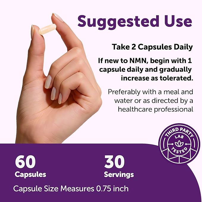 NMN Complex 1,000mg Per Serving, 60 Veggie Capsules | 10-in-1 with Nicotinamide Mononucleotide, Vitamin C, Resveratrol, CoQ10, TMG, Quercetin, & Glutathione | NAD+ Supplement Precursor | Filler Free
