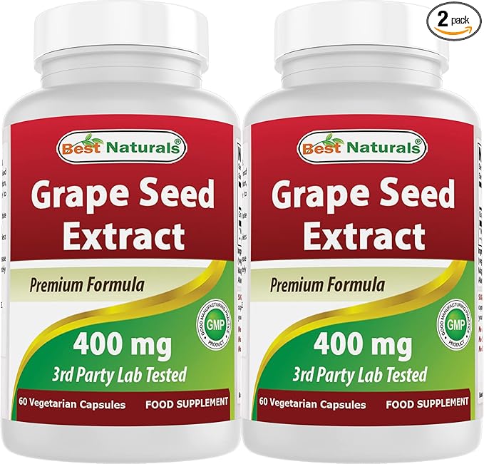 Best Naturals Grapeseed Extract 400 mg 120 vcaps (120 Count (Pack of 2))