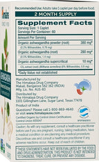 Himalaya Organic Ashwagandha Root, 120 Day Supply - Herbal Adrenal Support Supplements for Stress Relief and Energy Support - USDA Organic, Non-GMO, Vegan, Gluten Free, 60 Caplets, 2 Pack