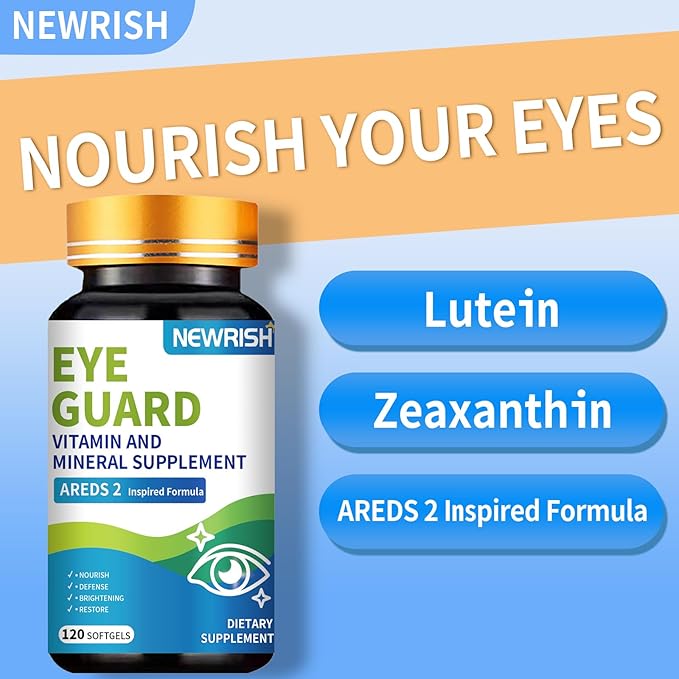 AREDS 2 Formula 120 Softgels - High Potency Lutein & Zeaxanthin, Non-GMO Gluten-Free Multivitamin Mineral Supplement