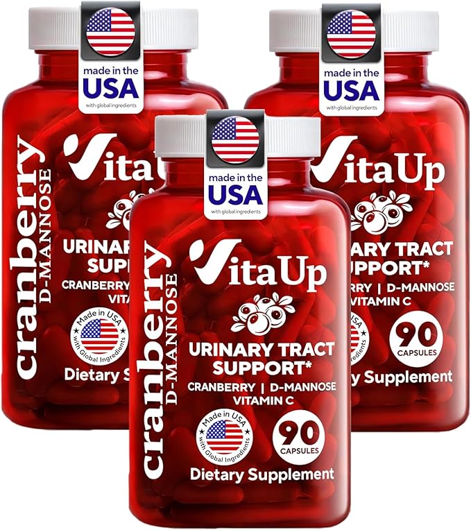 VitaUp - D mannose with Cranberry and Vitamin C - 90 Count - Pack of 3