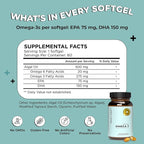 Future Kind Omega-3 Supplement for Clarity, Memory, and Mobility Comfort, 2 Months Supply of Citrus-Scented Softgels with EPA and DHA, Vegan Omega-3 Supplement from Algae, Carrageenan Free, 60 Count