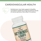 Nattokinase Supplement 4,000 FU Servings, 120 Capsules (Derived from Japanese Natto) Systemic Enzymes for Cardiovascular and Circulatory Support by Double Wood