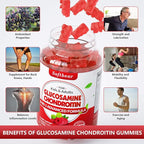 softbear Glucosamine Chondroitin Gummies Sugar Free, Extra Strength Glucosamine Chondroitin Supplement for Natural Joint Support, Raspberry Flavored 120 Count