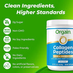 Orgain Hydrolyzed Collagen Peptides + Prebiotic & Probiotics Powder for Women & Men, 20g Grass Fed Collagen, 1 Billion CFU - Supports Digestive, Hair, Skin & Joint Health, Non-GMO, Type I & III, 1lb