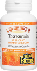 Natural Factors CurcuminRich Theracurmin - Antioxidant Support Supplement with Curcumin - Dietary Supplement Aids Muscle & - 60 Vegetarian Capsules (60 Servings)