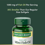 Nature's Bounty Mini Fish Oil Softgels, Burpless Fish Oil Omega 3 Supplements, Supports Heart Health, 90 Softgels (Pack of 1)