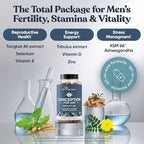 Eu Natural Conception for Him - Male Fertility Supplements with Ashwagandha, Folate & Zinc - Sperm Count, Motility & Strength Support - Fertility Support for Men, 120 Vegetarian Capsules