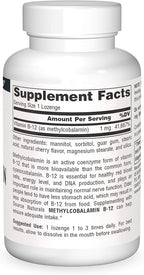 Source Naturals MethylCobalamin Vitmain B-12 Cherry-Flavored, 1 mg - 240 Lozenges