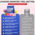 Liver Detox Cleanse & Repair, 2000mg Milk Thistle Liver Detox , Herbal Liver Support Supplement with Beetroot, Dandelion Root, Turmeric, Glutathione for Gut Health, Metabolism, Energy, 180 Gummies