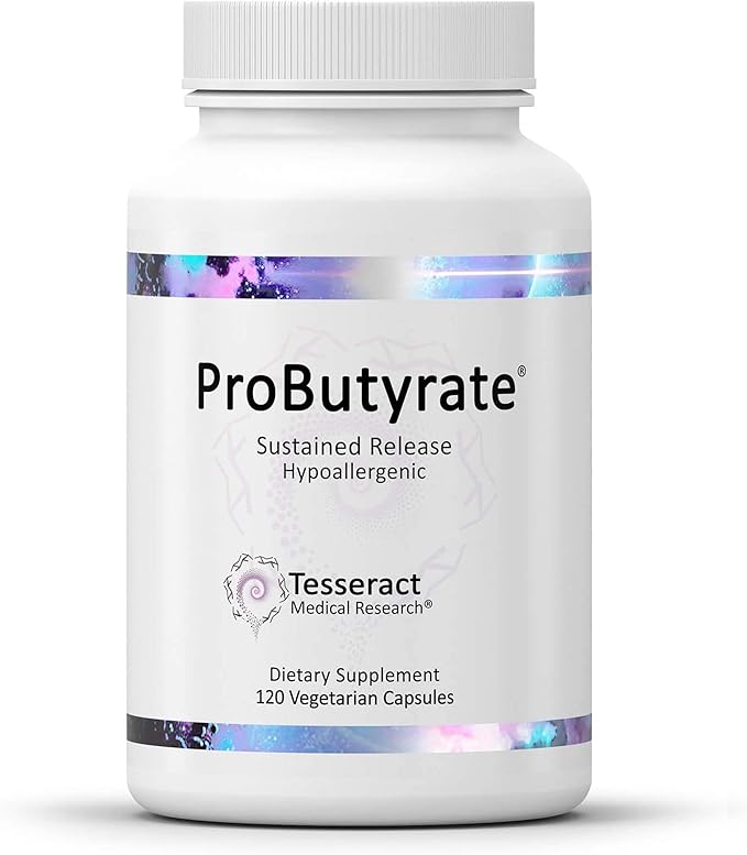 Tesseract Medical Research ProButyrate Gut Health Supplement, Butyric Acid Complex, Gastrointestinal Support Supplement, Helps Restore Balance to Stabilize Gut Microbiome, 600mg (120 Capsules)