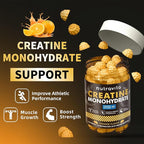 Nutravita Creatine Monohydrate Gummies for Men & Women-5g of Creatine Monohydrate per Serving - Sugar Free,Vegan, Orange Flavor, 120 Count