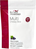 Bariatric Advantage Multi Chewy Bite - Soft Chew Multivitamin for Bariatric Surgery Patients - Chewable Multivitamin with Folic Acid, Vitamin D3 & More - Black Grape Flavor - 60 Count