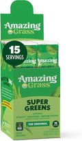 Amazing Grass Greens Blend Superfood: Super Greens Powder Smoothie Mix with Spirulina, Chlorella, Beet Root Powder, Digestive Enzymes, Prebiotics & Probiotics, Original, 15 Servings (Packaging May Vary)