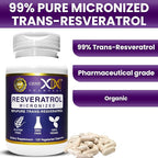 Genex Formulas Trans Resveratrol 1000mg Serving 99% Pure Micronized Pharmaceutical Grade Trans-Resveratrol + Bioperine Extract mad in a GMP & NSF Certified Facility (4X 250mg Cpasules 120ct)