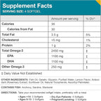 Macuhealth Omega 3 Fish Oil - 1100mg DHA, 1100mg EPA, Eye & Brain Health Supplement, Triglyceride Formula, 120 Softgels