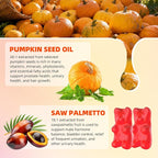 Pumpkin Seed Oil Gummies with Saw Palmetto, Organic Pumpkin Seed Oil Supplement for Hair Growth & Skin Health, Prostate Health, High Pure Extract for Women Men, Strawberry Flavor, 120 Count