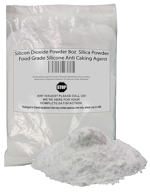 Silicon Dioxide Powder 8oz - Silica Powder - Food Grade Silicone Anti Caking Agent