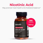 ENDUR-ACIN - Niacin B3 - ER (Extended Release) 250 mg - Nicotinic Acid - Healthy Heart & Cholesterol Balance Supplement - Low-Flush High-Potency Niacin with 4–8 HR Timed-Release Matrix - 100 Tablets