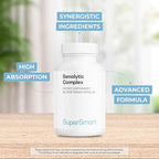 Supersmart Senolytic Complex (Advanced Formula) - with Fisetin, Quercetin, Bromelain - Patented Ingredients - Senolytic Supplement | Non-GMO & Gluten Free - 90 Vegetarian Capsules