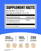 BulkSupplements.com DMAE Bitartrate Powder - Dimethylaminoethanol Bitartrate, DMAE Supplement - Unflavored & Gluten Free, 350mg per Serving, 100g (3.5 oz) (Pack of 1)