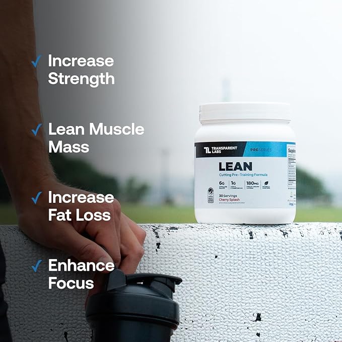 Transparent Labs Lean Pre-Workout - Body Recomposition Pre Workout for Men and Women with Acetyl L-Carnitine, Beta Alanine Powder, & PurCaf Organic Caffeine Powder - 30 Servings, Tropical Punch