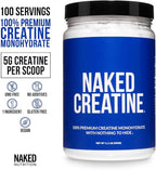 NAKED Pure Micronized Creatine Monohydrate Powder - NSF Certified, Unflavored, 500g, 1.1lb Bulk - Vegan, Non-GMO, Gluten-Free, Soy-Free, No Fillers, Supports Muscle Growth & Strength - 100 Servings