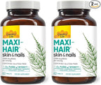 Country Life Maxi-Hair Supplement - 2000mcg Biotin & Vitamins for Hair, Skin & Nails - Certified Gluten-Free & Vegetarian - Supports Hair Growth, 60 Tablets (Pack of 2)