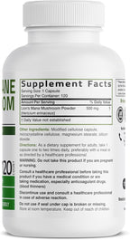 Bronson Lion's Mane Mushroom 500mg Hericium Erinaceus Non-GMO, 120 Vegetarian Capsules