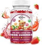 Iron Supplement Gummies for Kids - with Calcium, Zinc, Kids Multivitamin with Iron Gummies - Immune Support, Blood Builder & Energy Support for Iron Deficiency, Anemia, Vegan - 60 Count