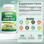 Best Naturals Alpha Lipoic Acid 200 Mg 120 Capsules (120 Count (Pack of 2))
