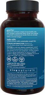 Viva Naturals Omega 3 Fish Oil Supplement for Women and Men - 2500 mg Triple Strength Fish Oil Pills with Re-Esterified Omega 3 Fatty Acids Including EPA, DHA DPA - 240 Pescatarian-Friendly Softgels