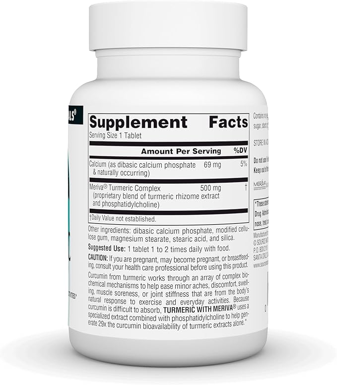 Source Naturals Turmeric with Meriva, Eases Discomfort from Everyday Activities* - 500mg, 60 Tablets