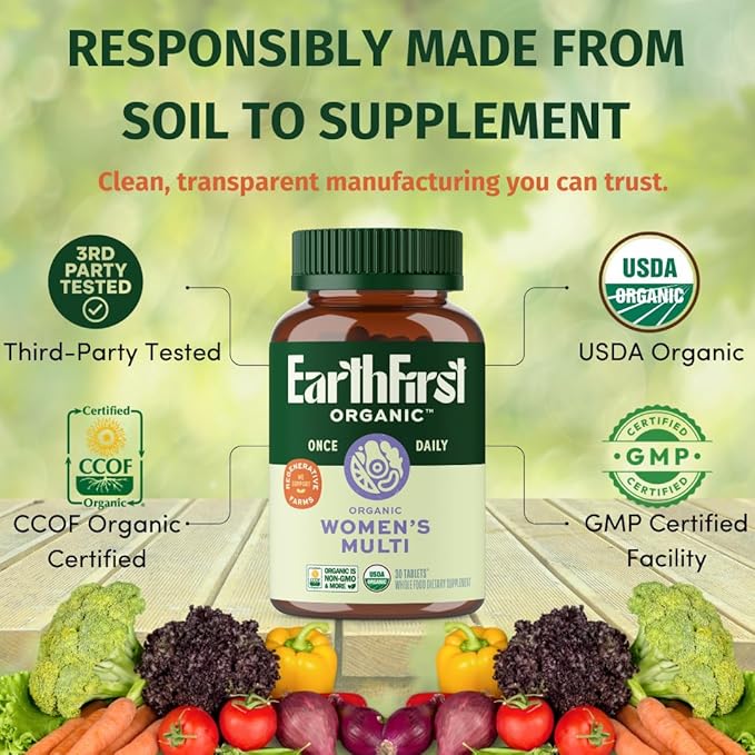 Women’s Multi Once Daily, Women's Multivitamin, Iron, Vitamin B12 & More, 19 Vitamins from Herbs & Superfoods, 30 Count