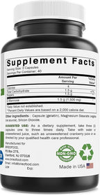 Brieofood D-Mannose Capsules - Urinary Tract Health- 1500mg Per Serving - 120 Capsules