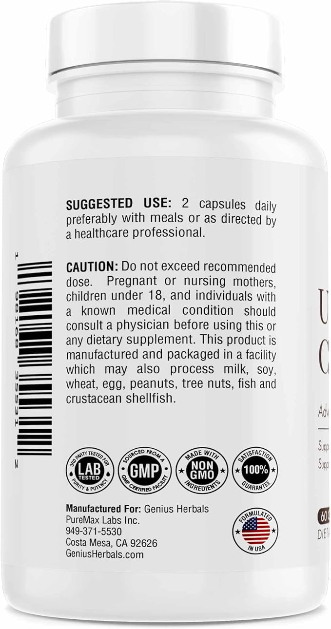 Uric Acid Cleanse – Supports Kidney, Liver, Gallbladder & Urinary Tract Health, Advanced Herbal Formula - 60 Capsules (Pack of 2)