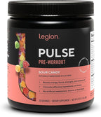 LEGION Pulse Pre Workout - All Natural Nitric Oxide Preworkout Drink to Boost Energy, Creatine Free, Naturally Sweetened, Beta Alanine, Citrulline, Alpha GPC (Sour Candy)