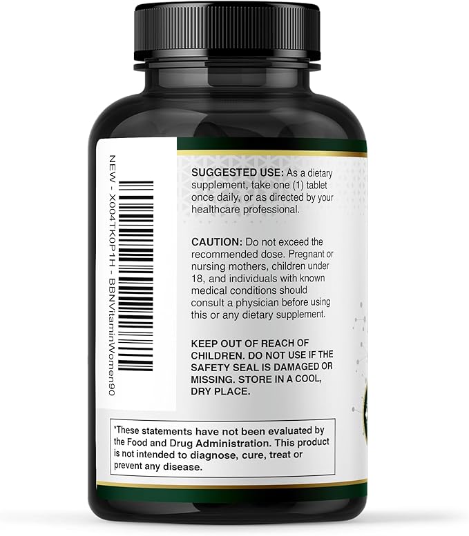 Built by Nature Multivitamin for Women – Daily Womens Multivitamin Supplement with Essential Vitamins & Minerals – Energy, Immunity & Beauty Support – 90 Tablets