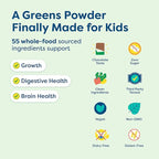 HIYA Kids Greens Powder Sticks - 55 Whole-Food Sourced Ingredients & Delicious Flavor - Greens Superfood Powder for Kids (Chocolate)