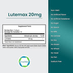 Lutemax 20mg 30 Days Supply Eye Supplement - Supports Macular Health, Vision Clarity, Heart Health, Protects Eyes from Blue Light & Photons, Antioxidant Protection, GMP Certified 60 Softgel.