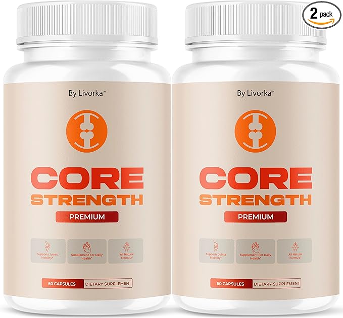 (2 Pack) Core Strength - Official Core Strength Premium Capsules All Natural Ingredients Advanced Formula Daily Pills Overall Health & Wellness Support Vitamin Reviews, 120 Capsules for 2 Months