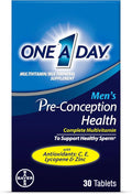 One A Day Men's Pre-Conception Health Multivitamin to Support Healthy Sperm, Supplement for Men with Vitamin C, Vitamin E, Selenium, Zinc, and Lycopene, 30 Count