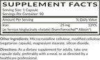 Futurebiotics Iron Bisglycinate 25mg Gentle on The Stomach, Supports Energy & Healthy Red Blood Cell Production - Non-Constipating Formula - Non GMO, 90 Vegetarian Capsules