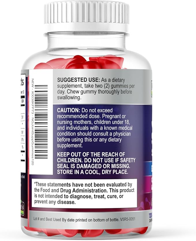 Joint Support Supplement - Extra Strength Glucosamine Gummy Supports Joints Health & Flexibility for Back, Knees, Hands - Natural Vitamin E Immune Support - Best Gummies for Women & Men - 120 Gummies
