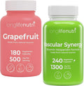 LongLifeNutri Grapefruit Seed Extract 500 mg + Vascular Synergy (Diosmin Hesperidin Complex) 1300 mg Bundle - 180 + 240 Capsules, 6-4 Month Supply, Daily Energy & Vein Support, Made in USA