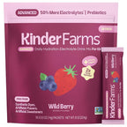 Kinderlyte Advanced Electrolyte Powder for Kids and Adults - Drink Mix Hydration Packets (Wild Berry, 16 Count), with PreMax Prebiotics, No Artificial Sweeteners or Flavors, No Synthetic Dyes
